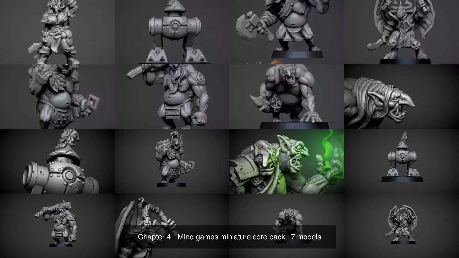Chapter 4 - Mind games miniature core pack 3D Model Collection_0