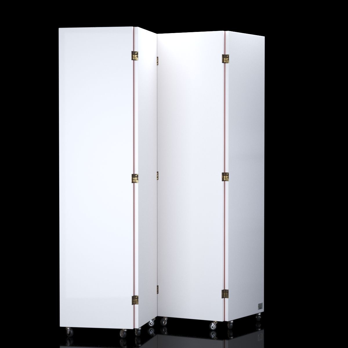 Folding Screen Gran Coromandel Red and Gold by Fornasetti Low-poly 3D model_3