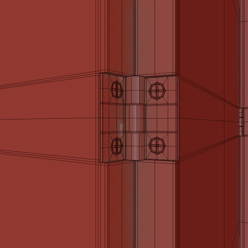 Folding Screen Gran Coromandel Red and Gold by Fornasetti Low-poly 3D model_13