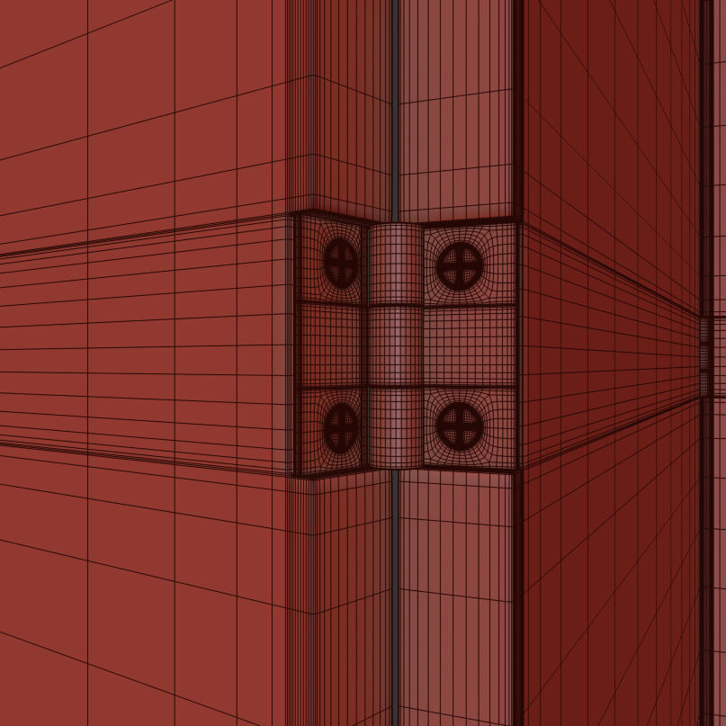 Folding Screen Gran Coromandel Red and Gold by Fornasetti Low-poly 3D model_14