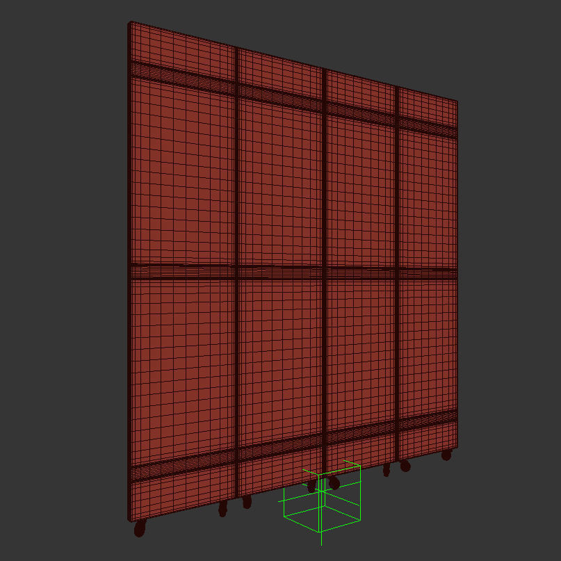 Folding Screen Gran Coromandel Red and Gold by Fornasetti Low-poly 3D model_7