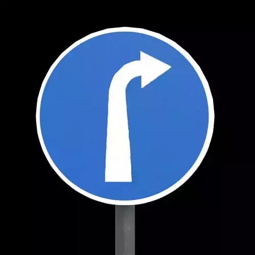 Compulsory Right turn ahead