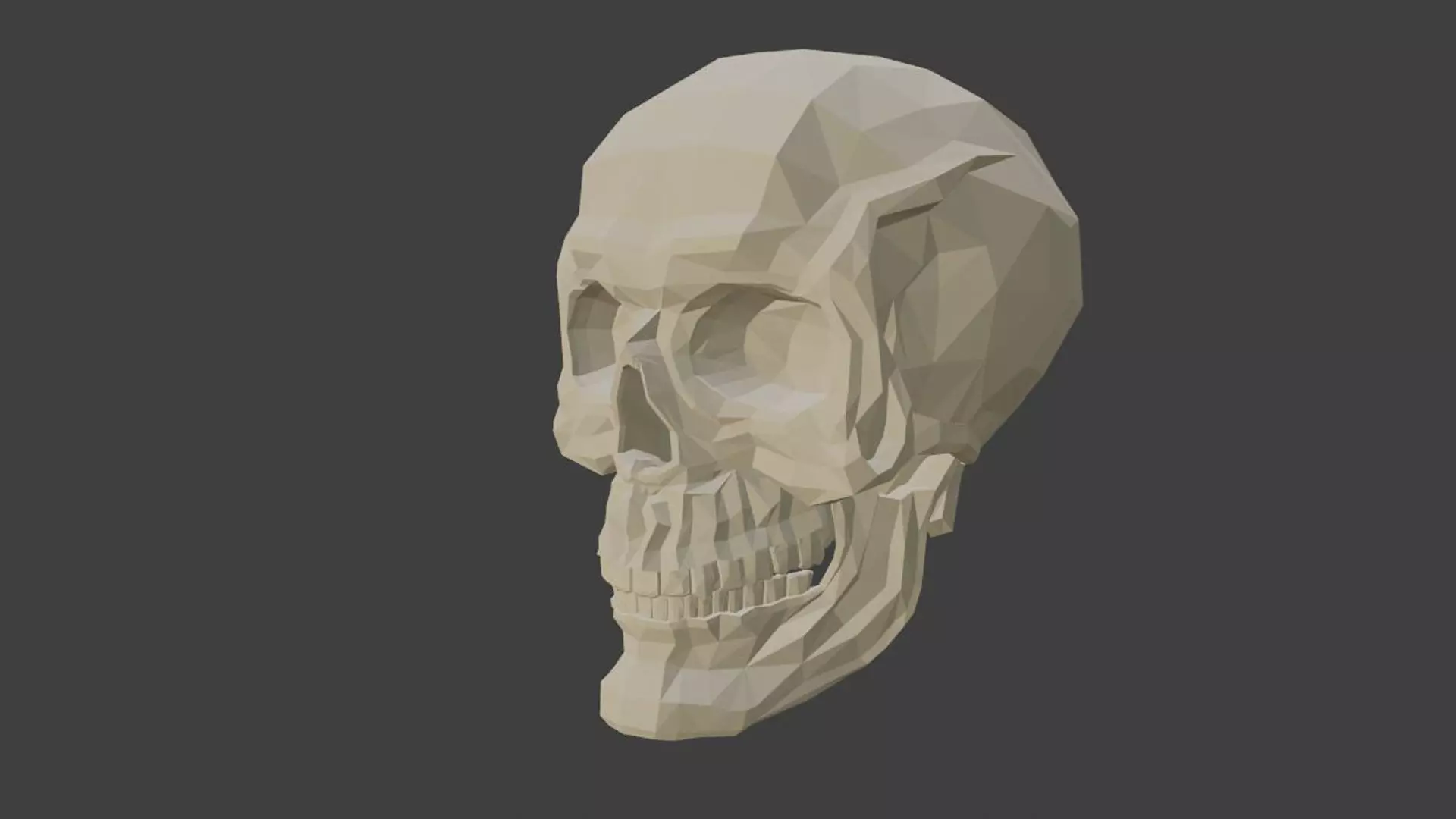 Low poly skull 3d model in polygons 3D model_0