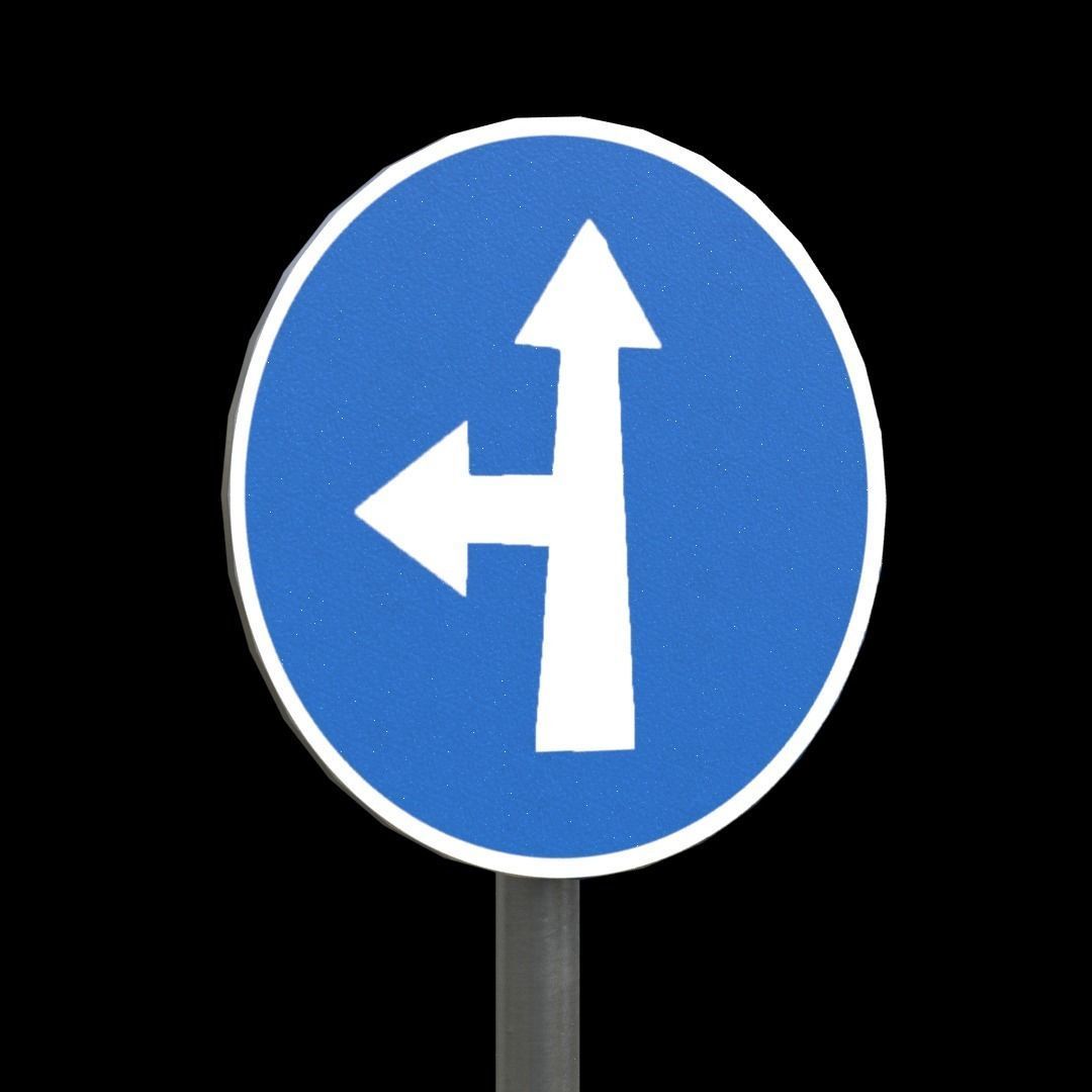 Compulsory Left Direction 3D model Compulsory ahead or turn Left VR / AR / low-poly | CGTrader