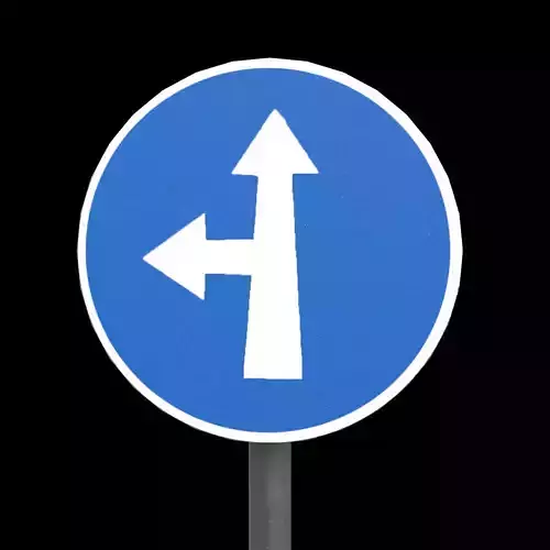 Compulsory ahead or turn Left