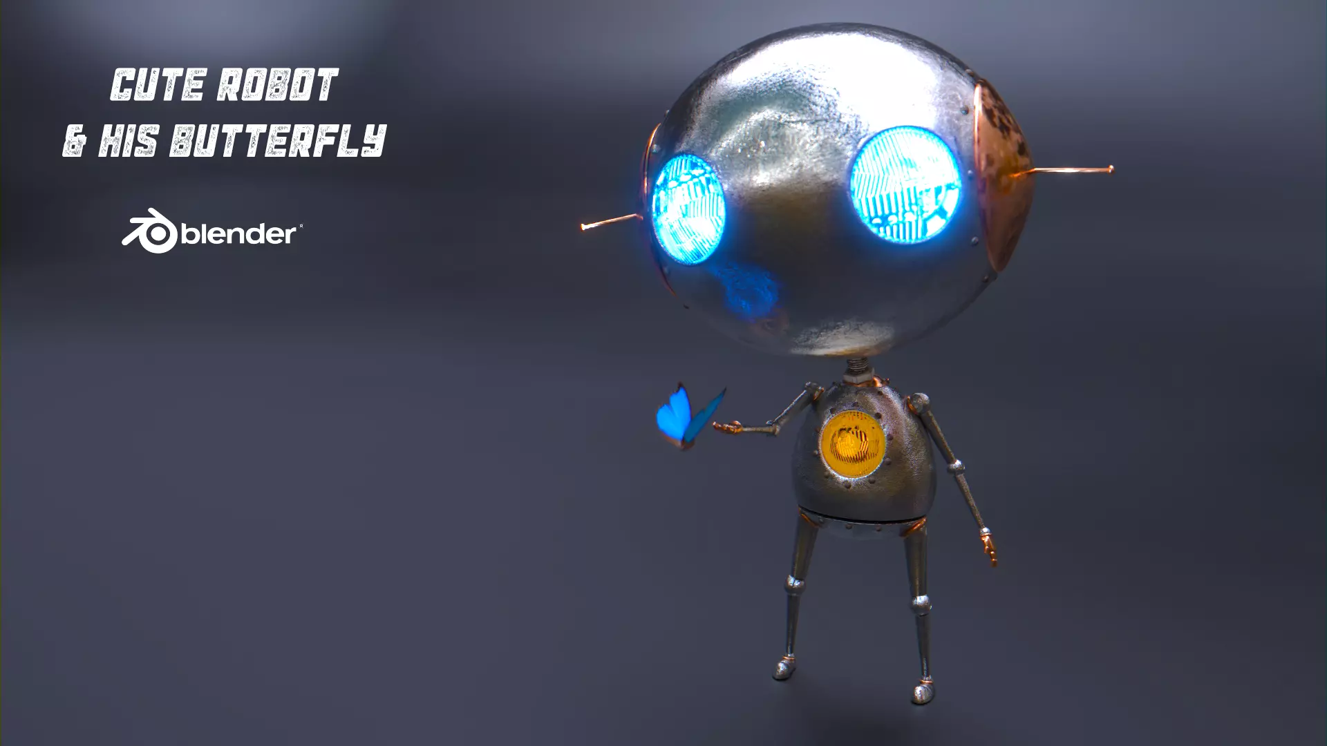 Cute Robot Low-poly 3D model