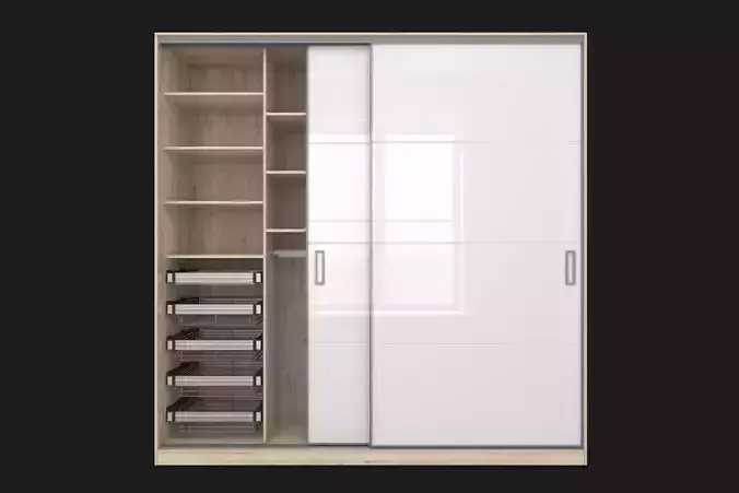 Sliding wardrobe in a narrow Modus MS163 profile 3D model