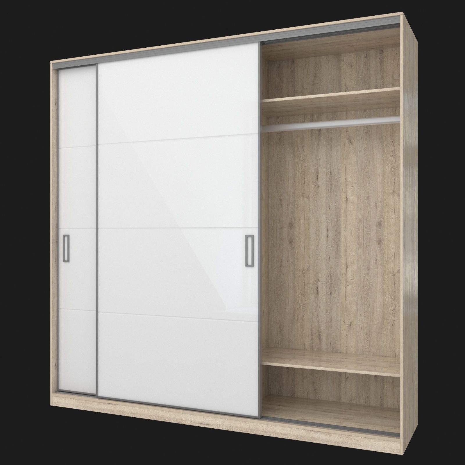 Sliding wardrobe in a narrow Modus MS163 profile 3D model_3