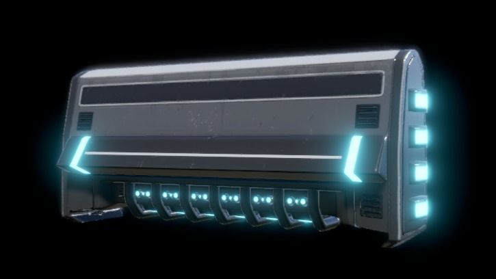 Sci-fi train with wagon Low-poly 3D model_2