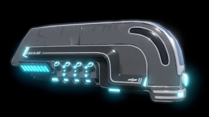 Sci-fi train with wagon Low-poly 3D model_3