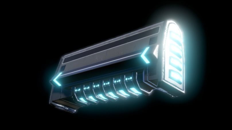 Sci-fi train with wagon Low-poly 3D model_6