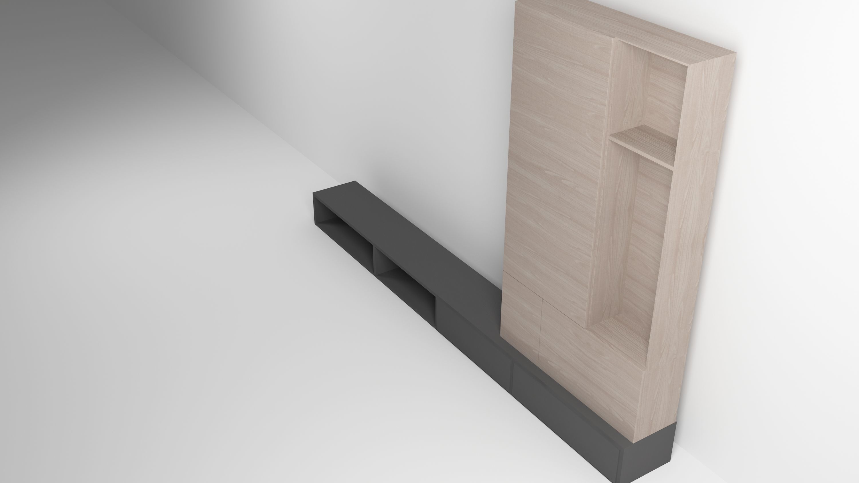 tv unit Low-poly 3D model_4
