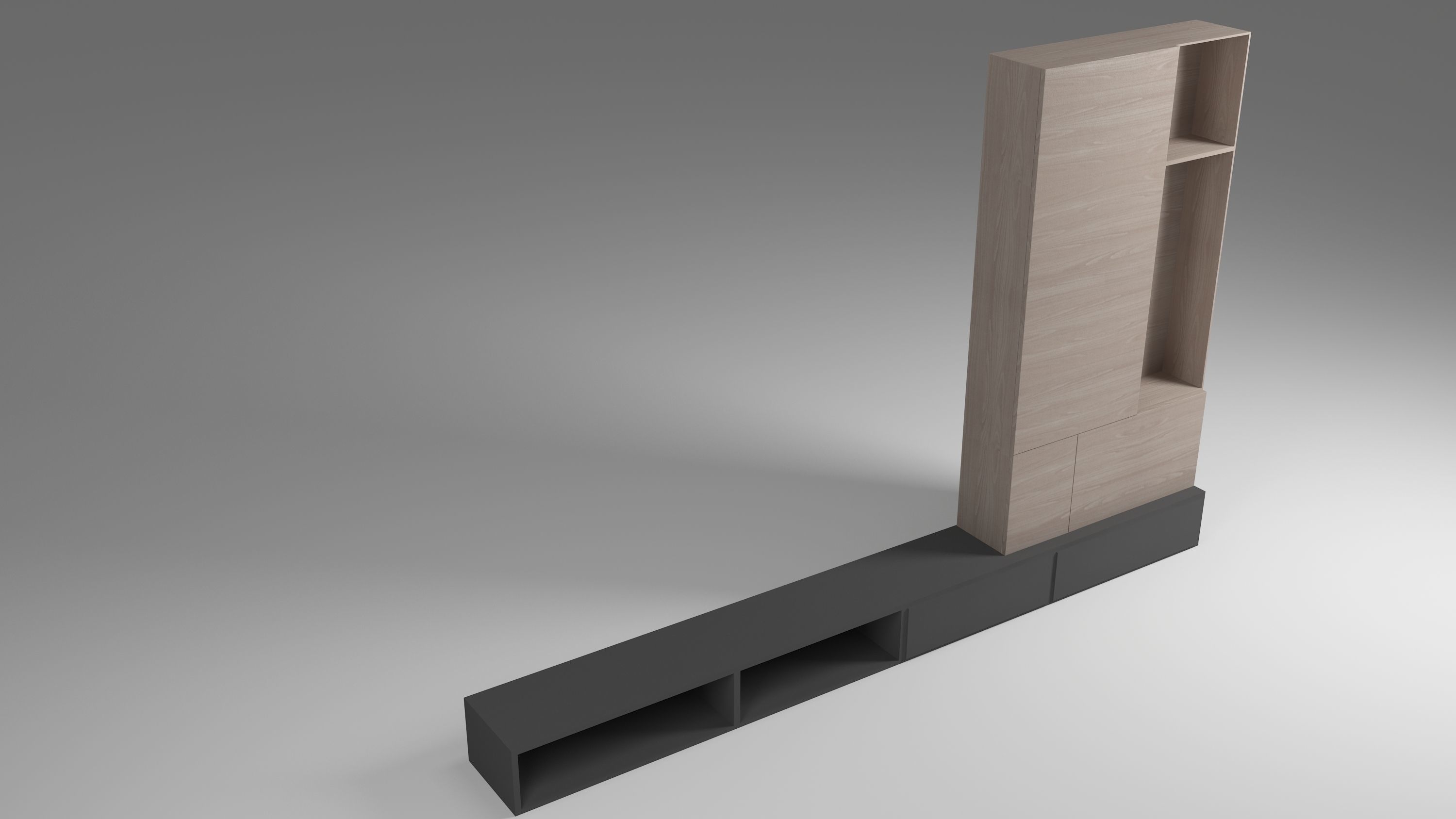 tv unit Low-poly 3D model_1