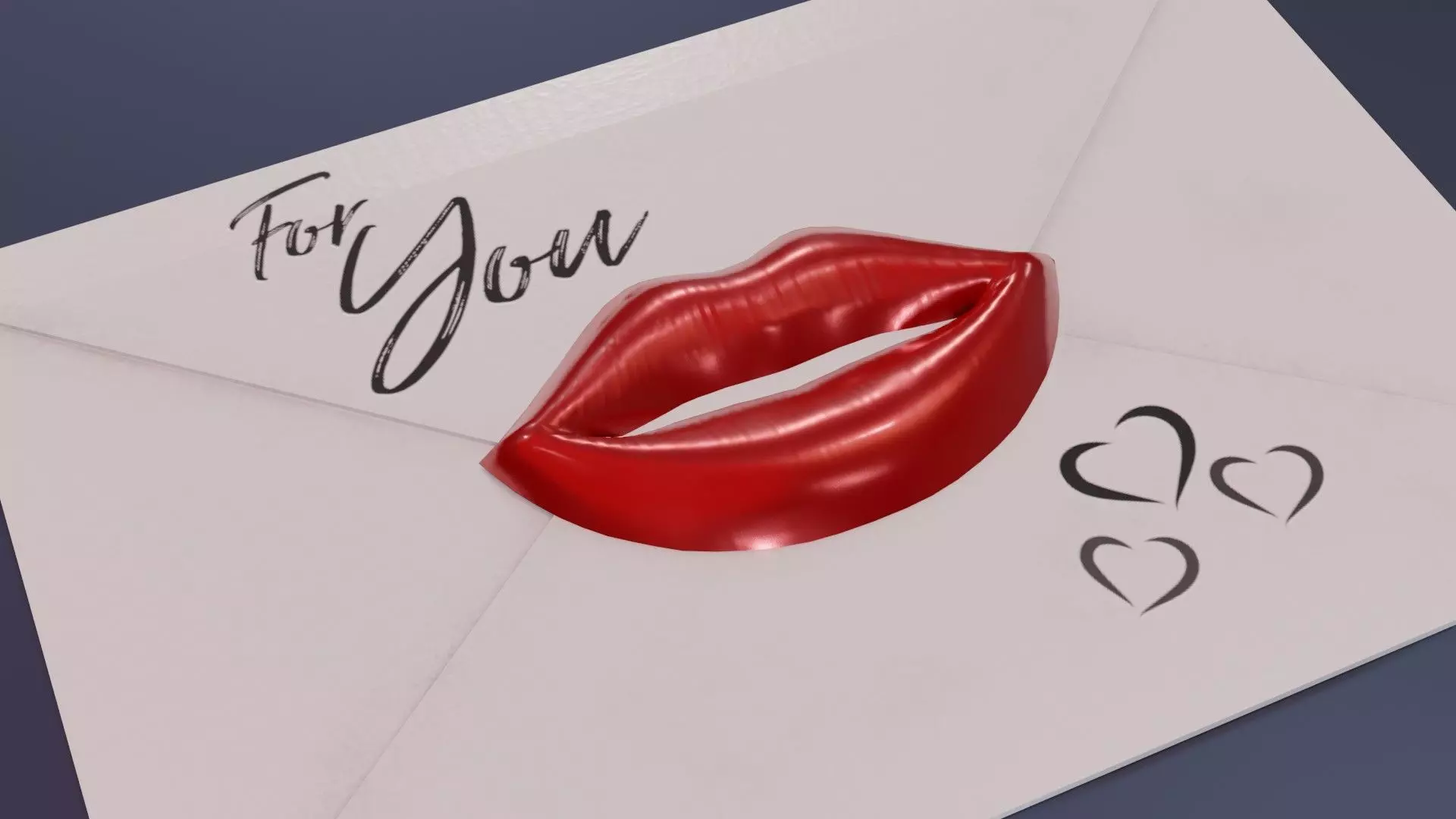 Envelope Kiss Sealed Low-poly 3D model
