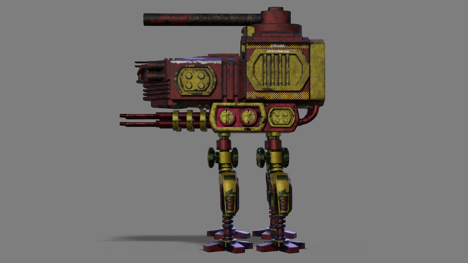 sci fi steampunk Spider tank 3D model_2