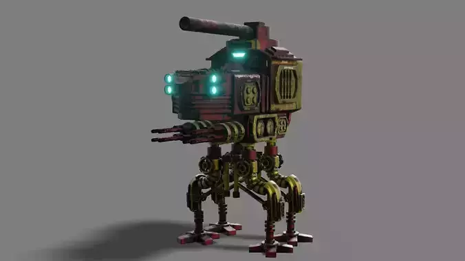 sci fi steampunk Spider tank 3D model