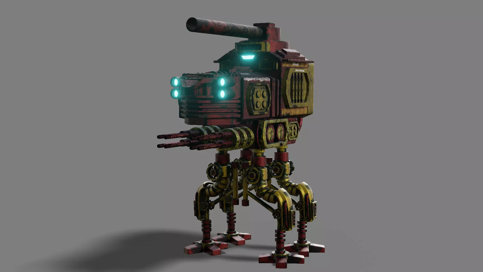 sci fi steampunk Spider tank 3D model_0