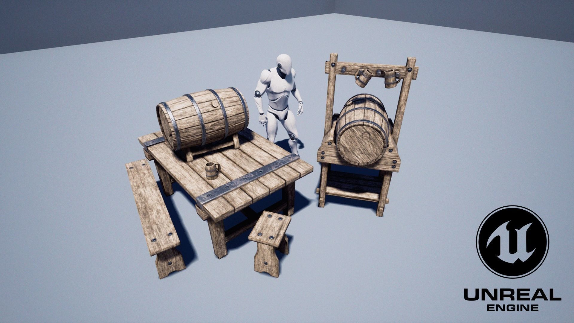 Medieval casual props  Low-poly 3D model_5