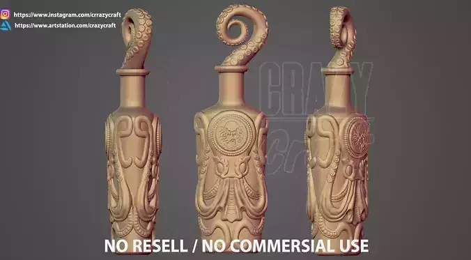 Undertow octopus bottle 3D print model