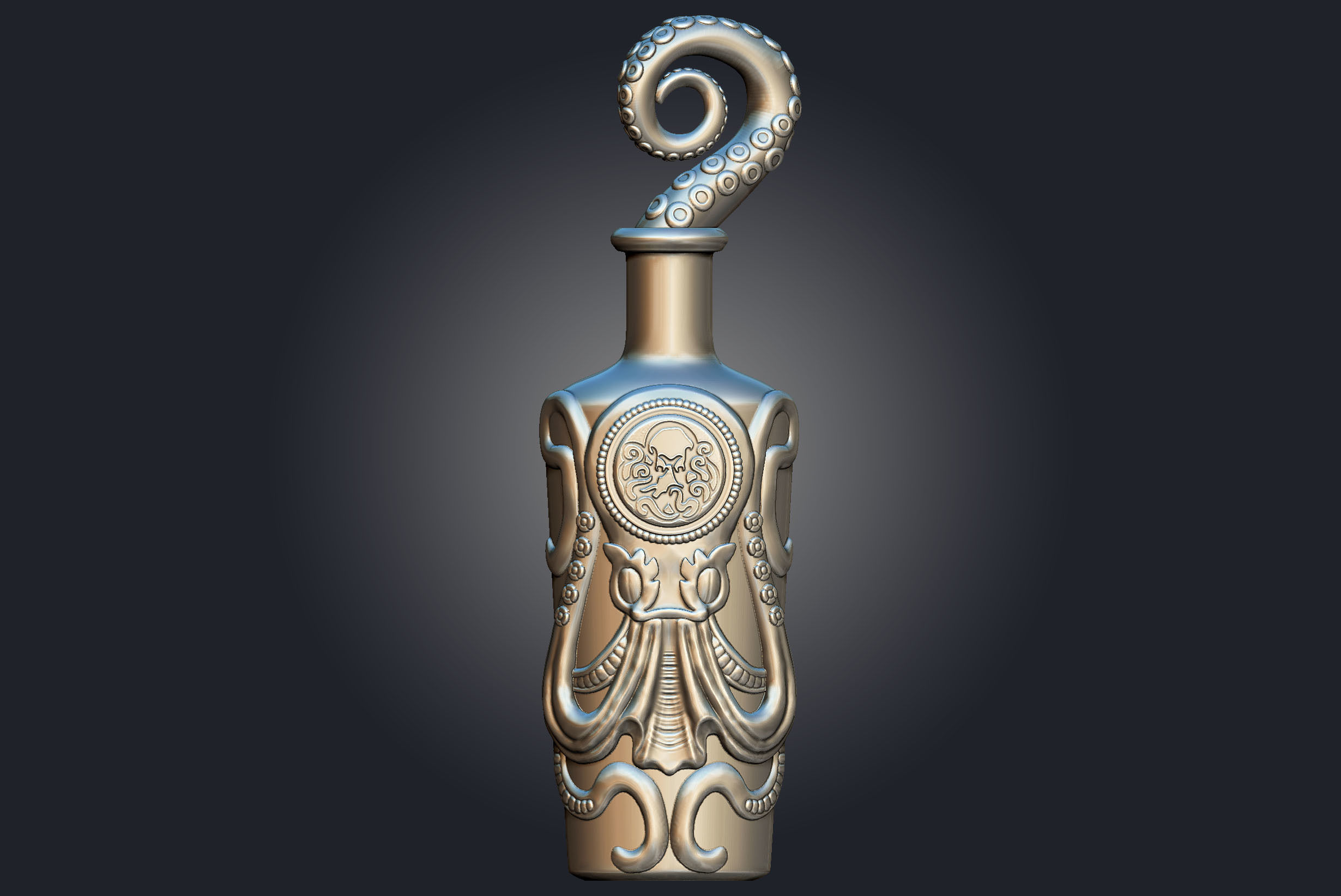 Undertow octopus bottle 3D print model_5