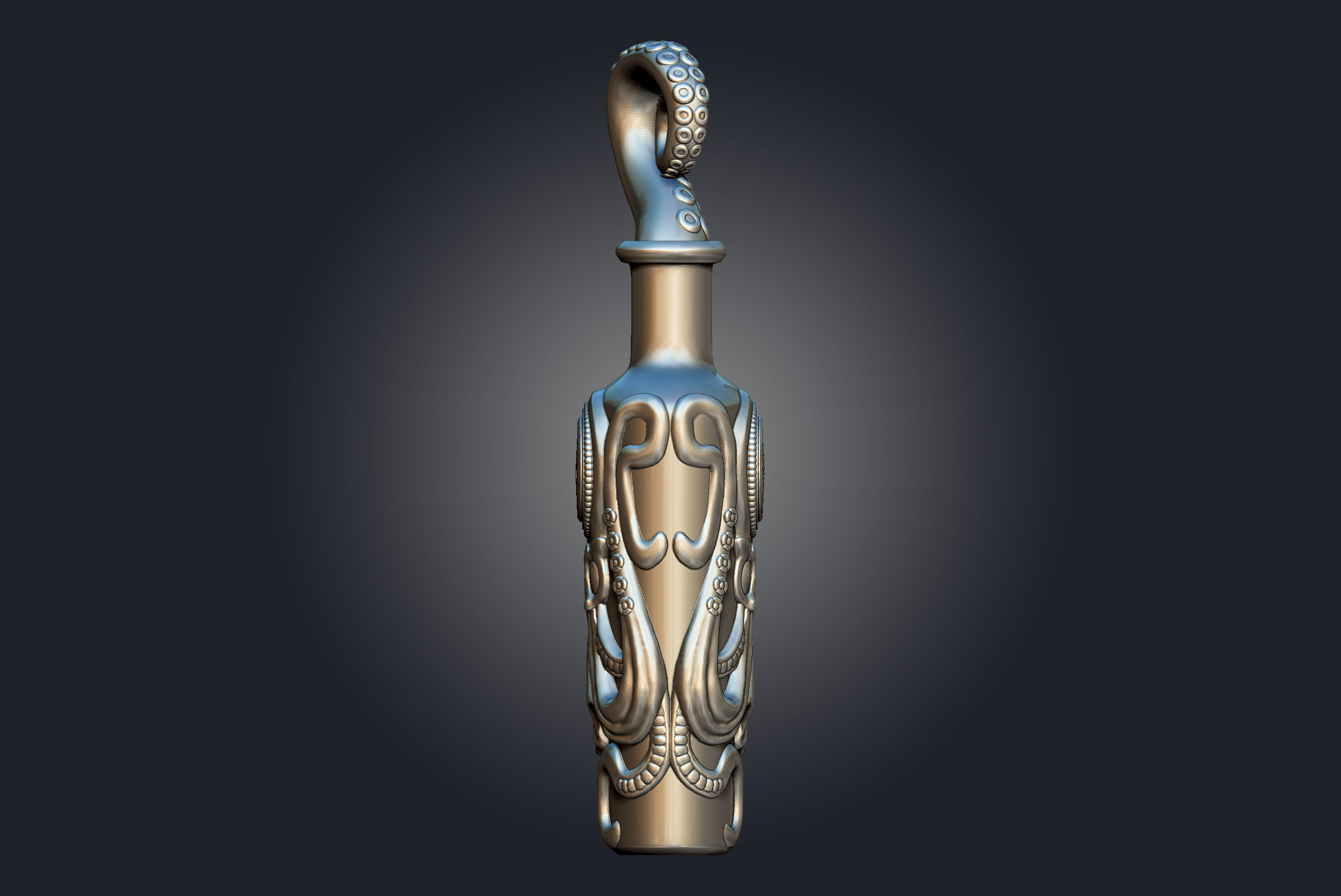 Undertow octopus bottle 3D print model_10