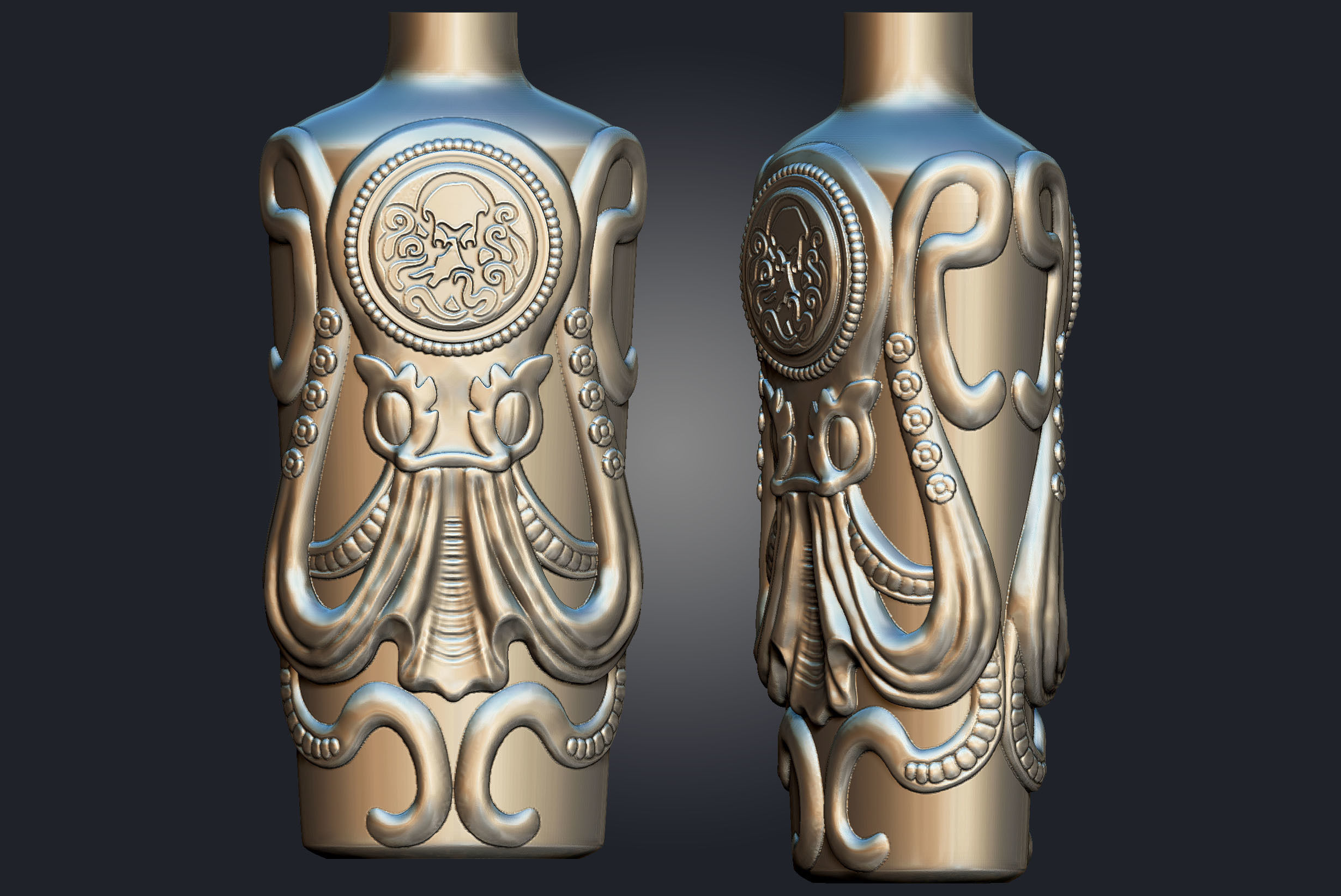 Undertow octopus bottle 3D print model_7