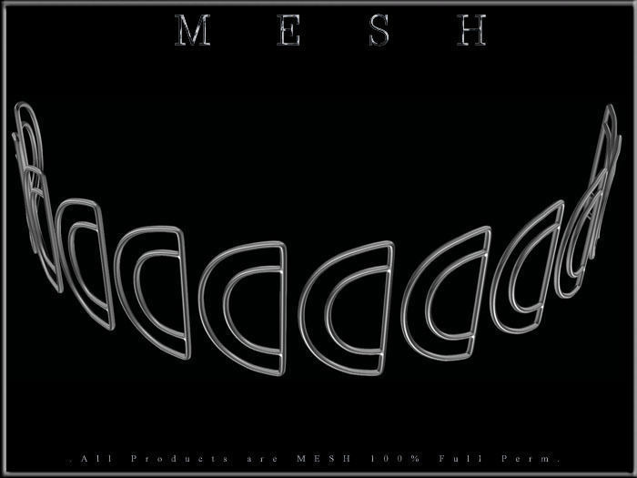 Half Circle Metal Chain Rings - Dozen - Curved  Low-poly 3D model_5