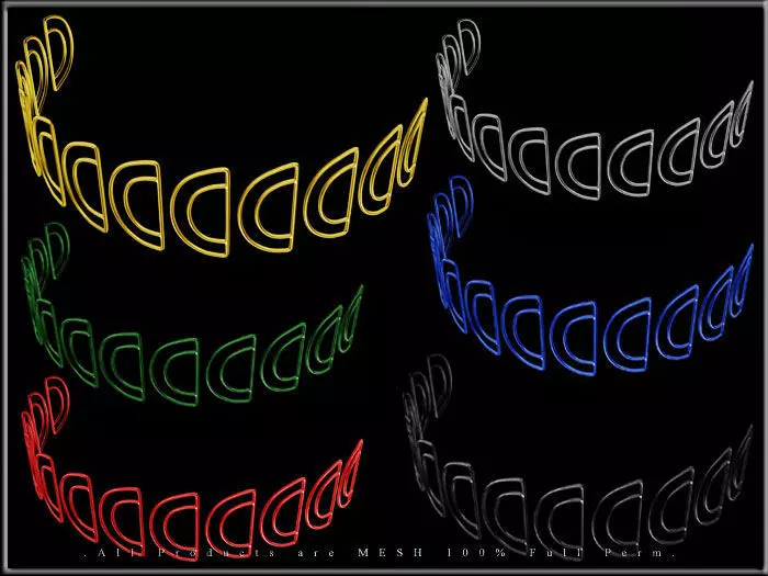 Half Circle Metal Chain Rings - Dozen - Curved  Low-poly 3D model_0