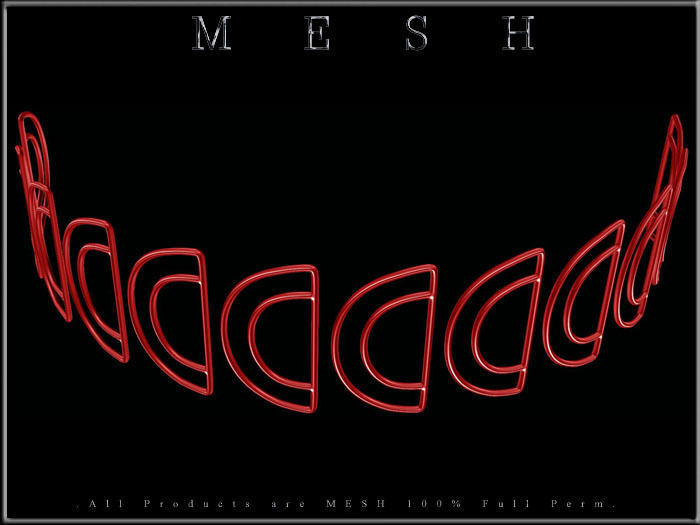 Half Circle Metal Chain Rings - Dozen - Curved  Low-poly 3D model_9