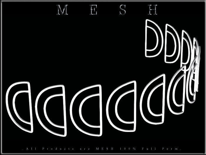 Half Circle Metal Chain Rings - Dozen - Curved  Low-poly 3D model_1