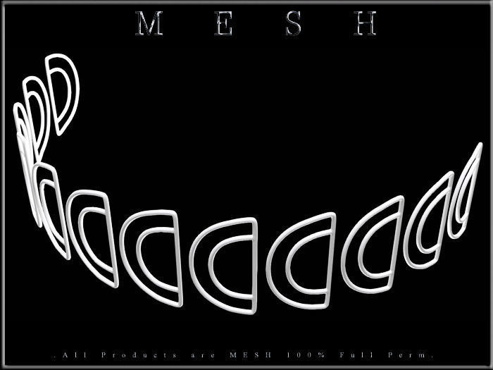 Half Circle Metal Chain Rings - Dozen - Curved  Low-poly 3D model_2