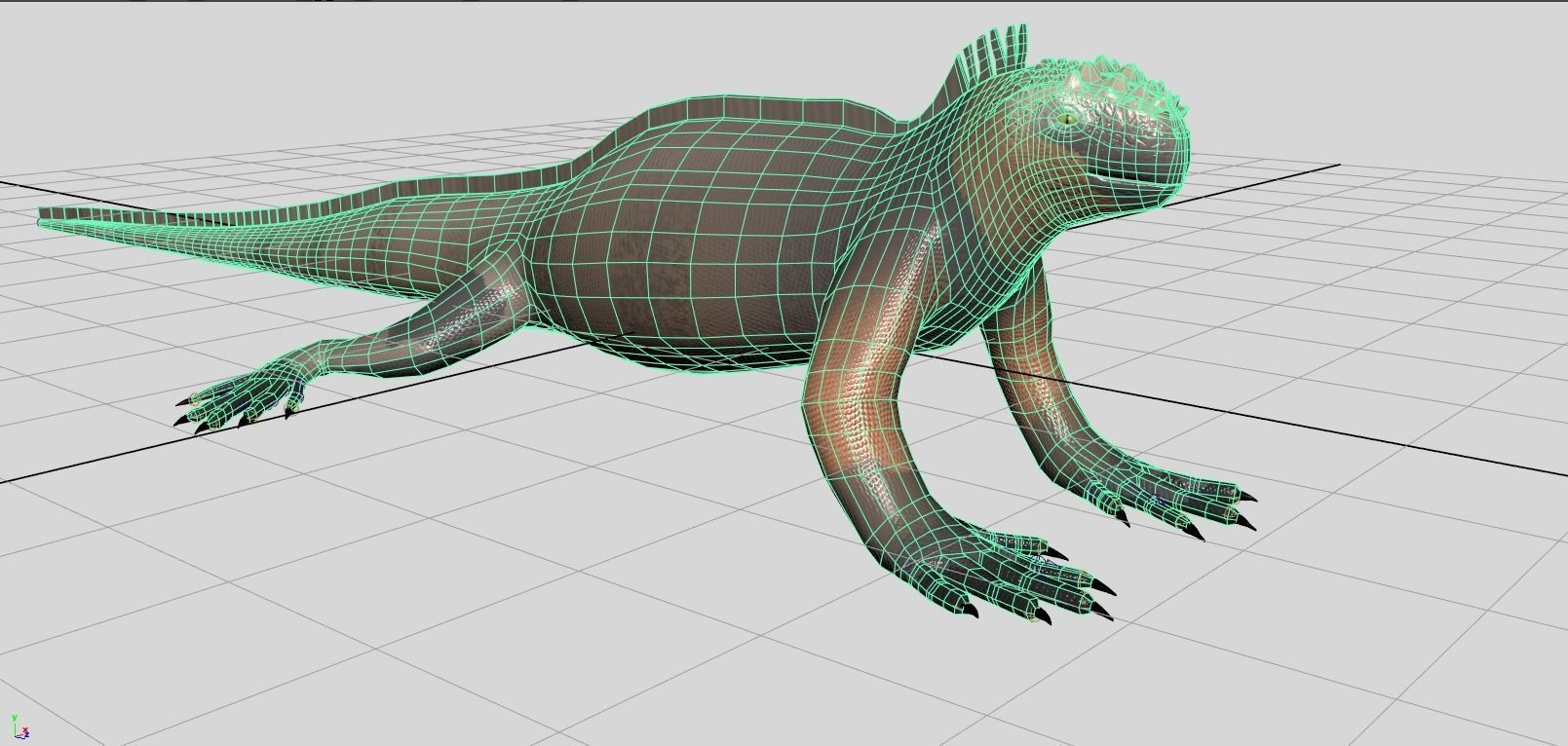 Cartoon Marine Iguana 3D model_3