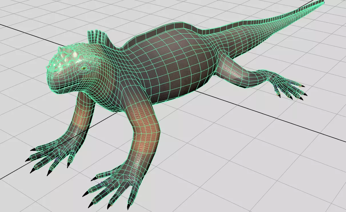 Cartoon Marine Iguana 3D model_0