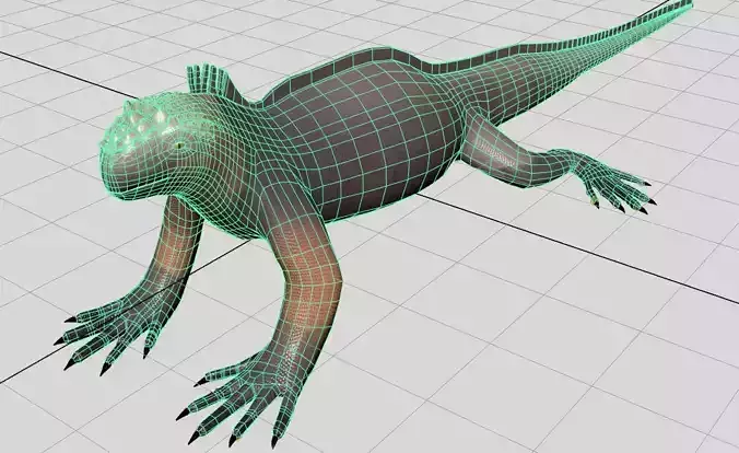 Cartoon Marine Iguana 3D model