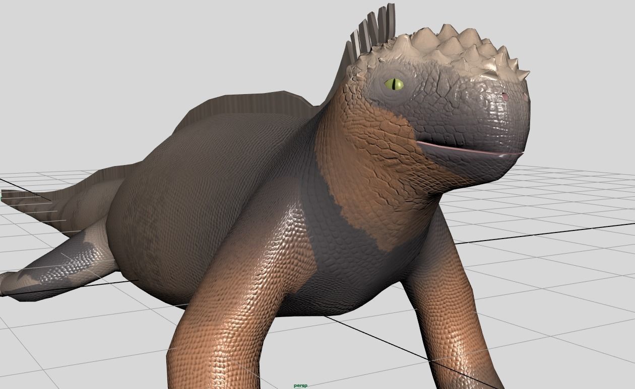 Cartoon Marine Iguana 3D model_1
