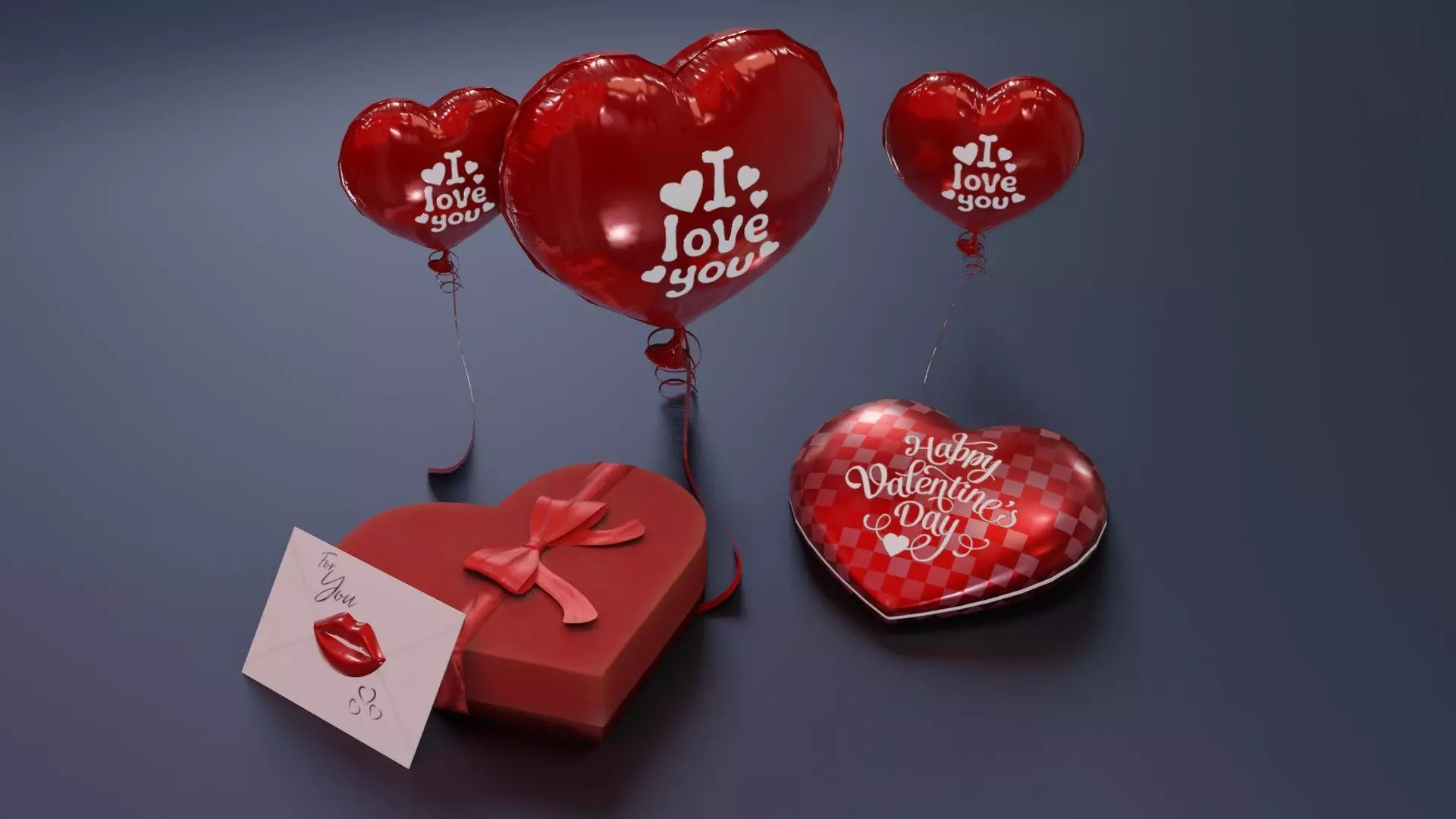 Valentines Day 3D Model Low-poly 3D model_0
