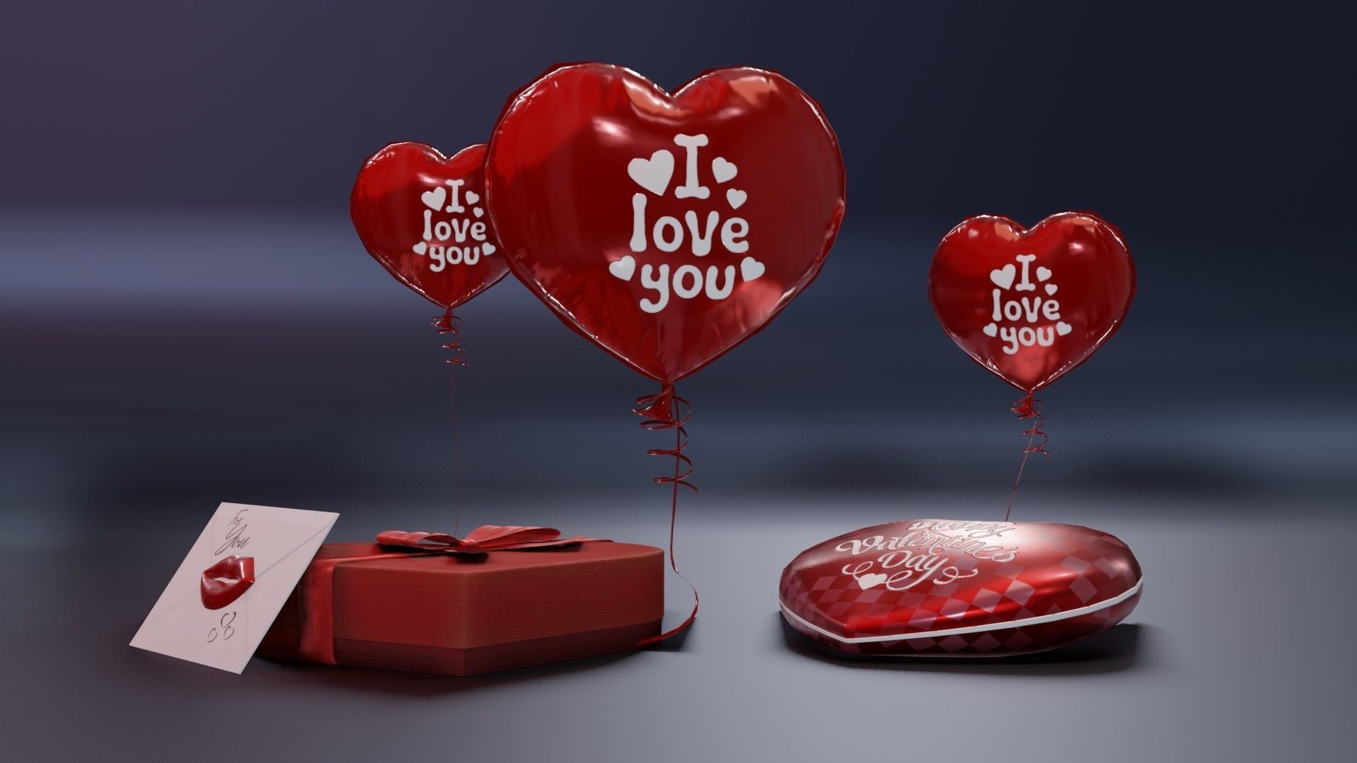 Valentines Day 3D Model Low-poly 3D model_2