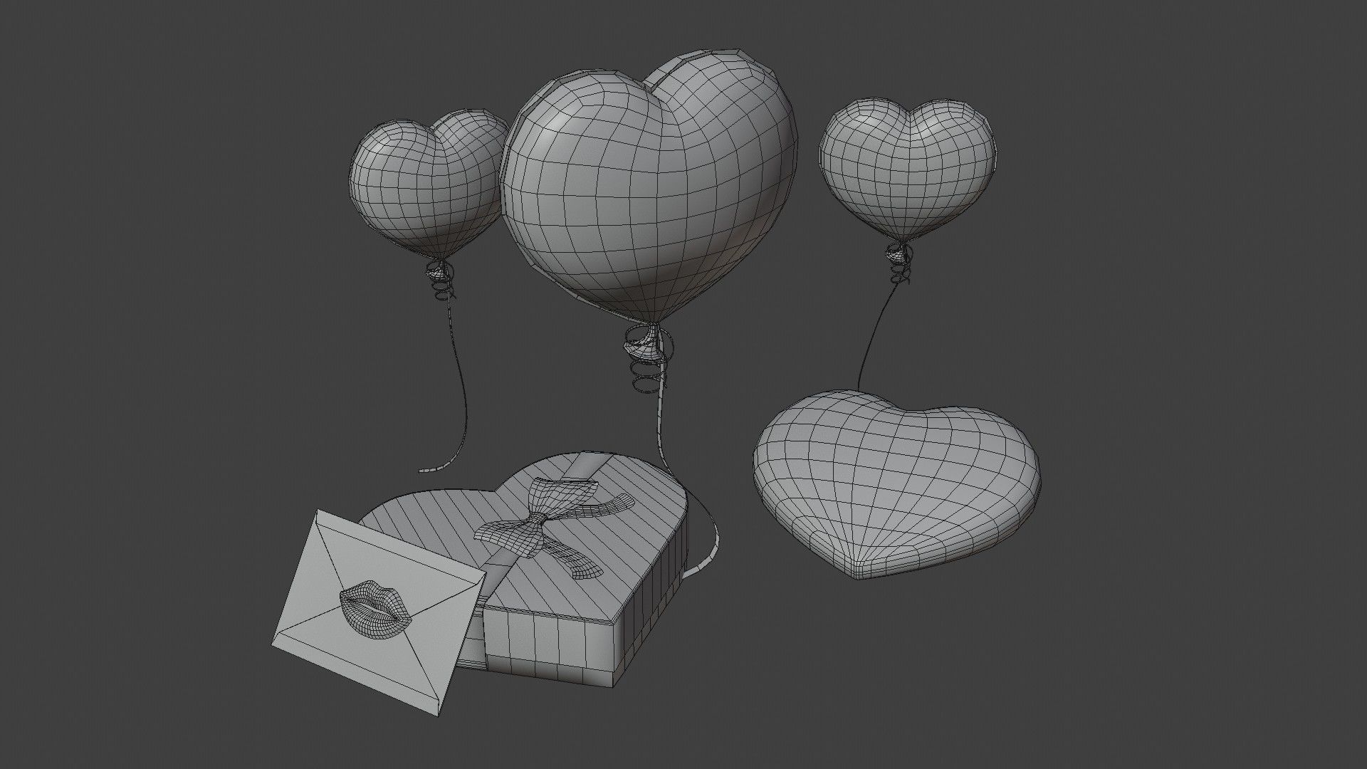Valentines Day 3D Model Low-poly 3D model_5