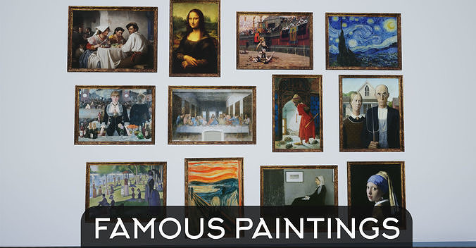 Famous Painting Collection Low-poly 3D model