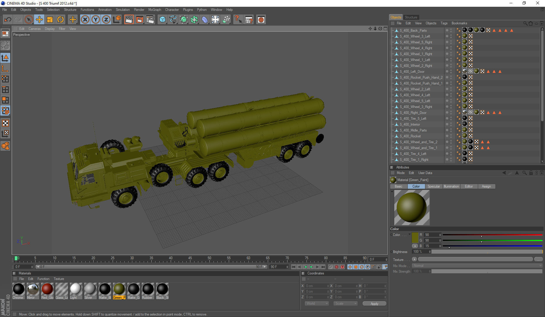 S-400 Missile System S-400 Triumf  SA-21 3D model_41