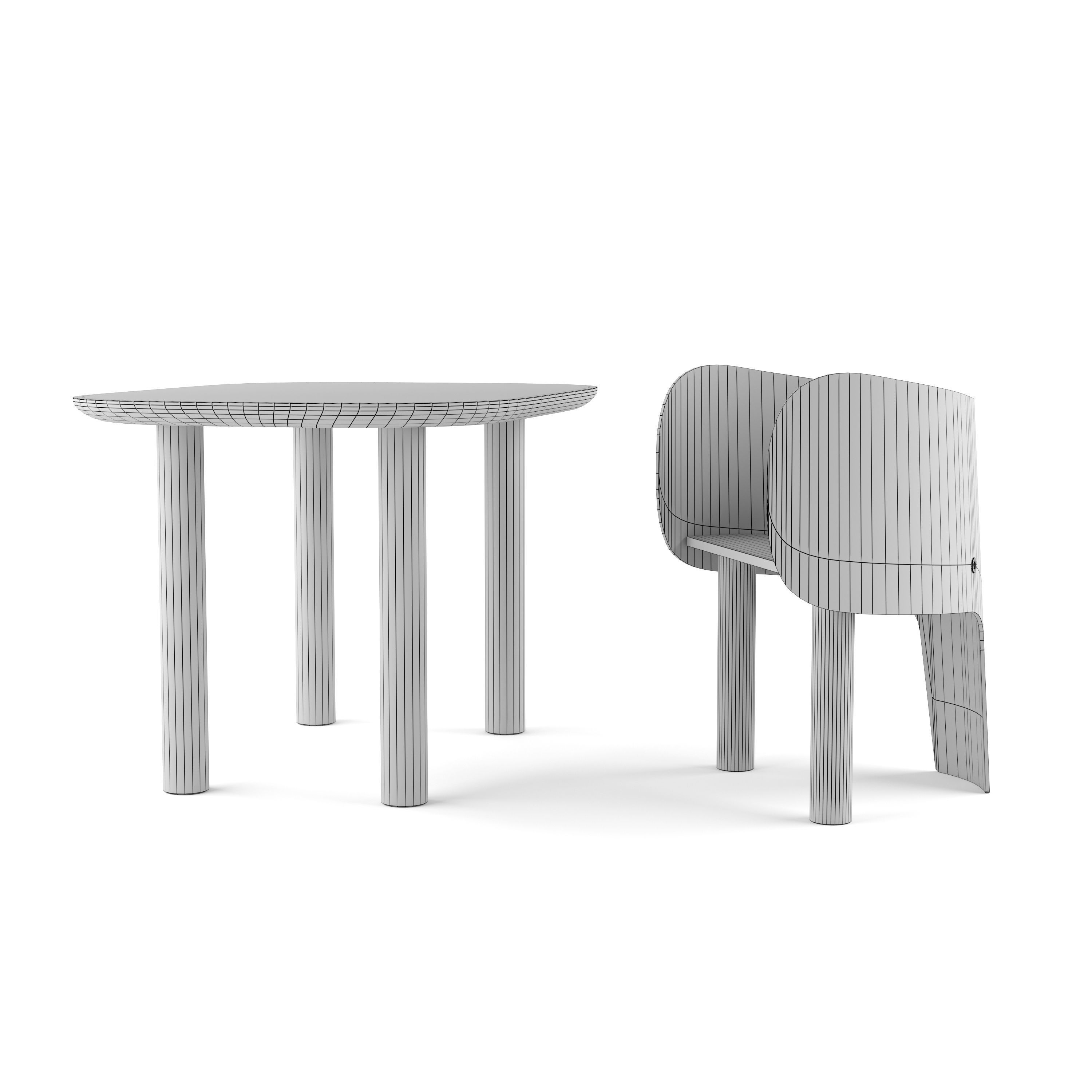 MARC VENOT Elephant Chair and Table 3D model_5