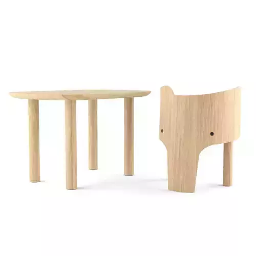 MARC VENOT Elephant Chair and Table