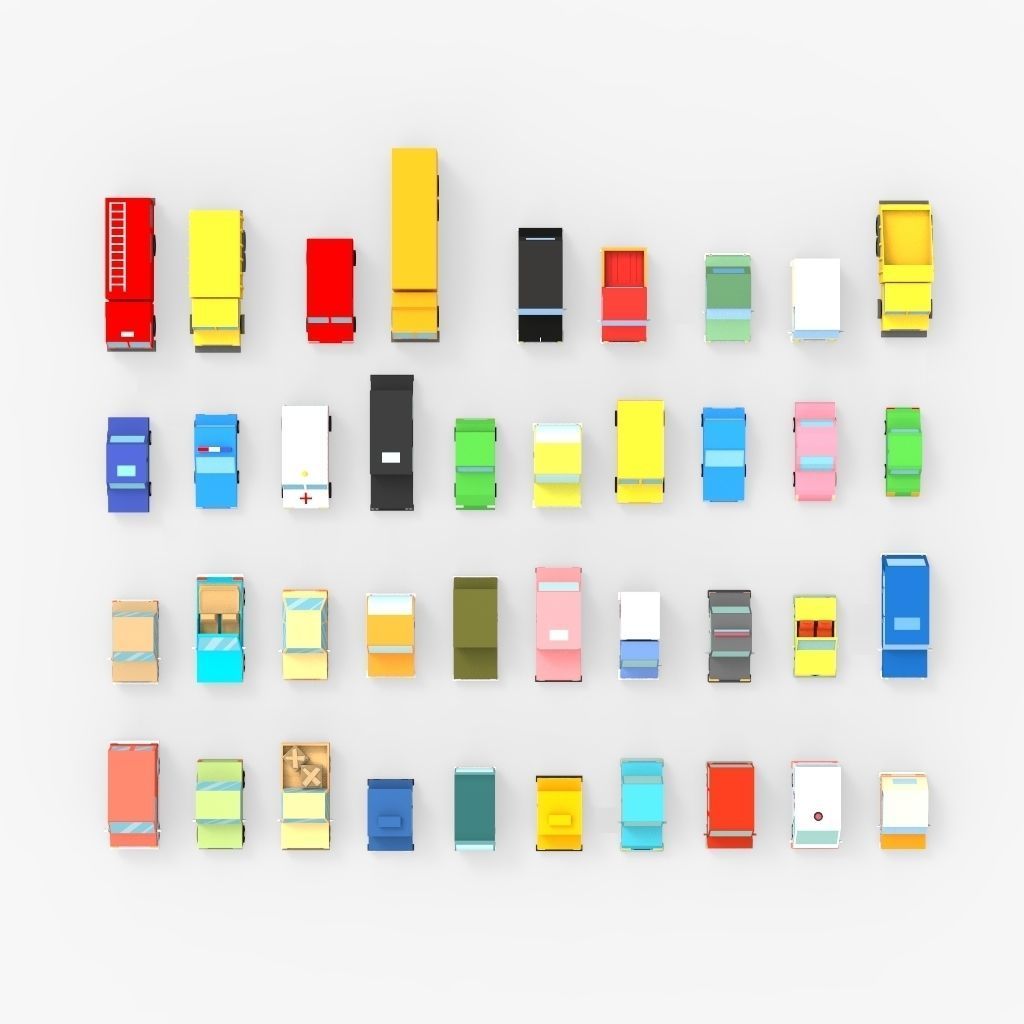 39 Cartoon Cars Collection 3D model_5