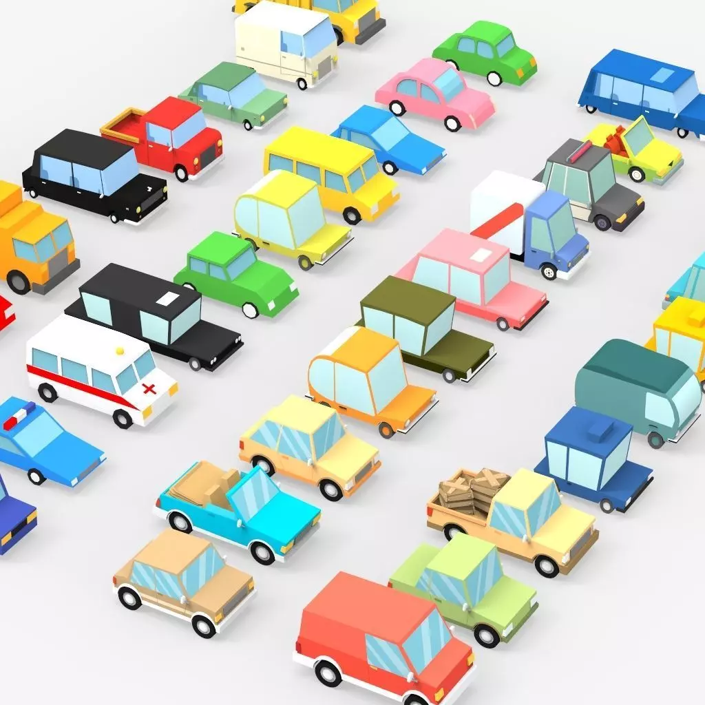39 Cartoon Cars Collection 3D model_0