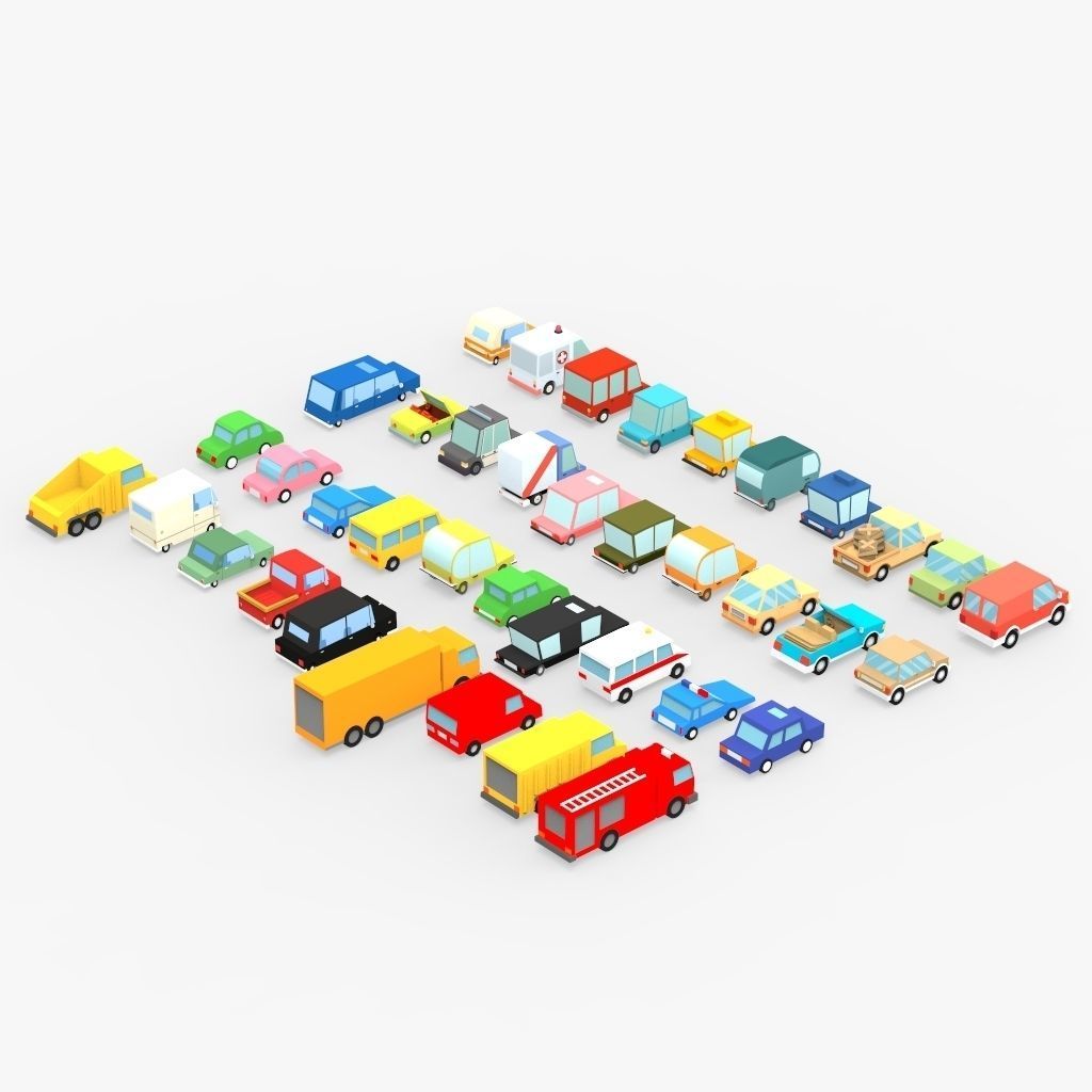 39 Cartoon Cars Collection 3D model_4