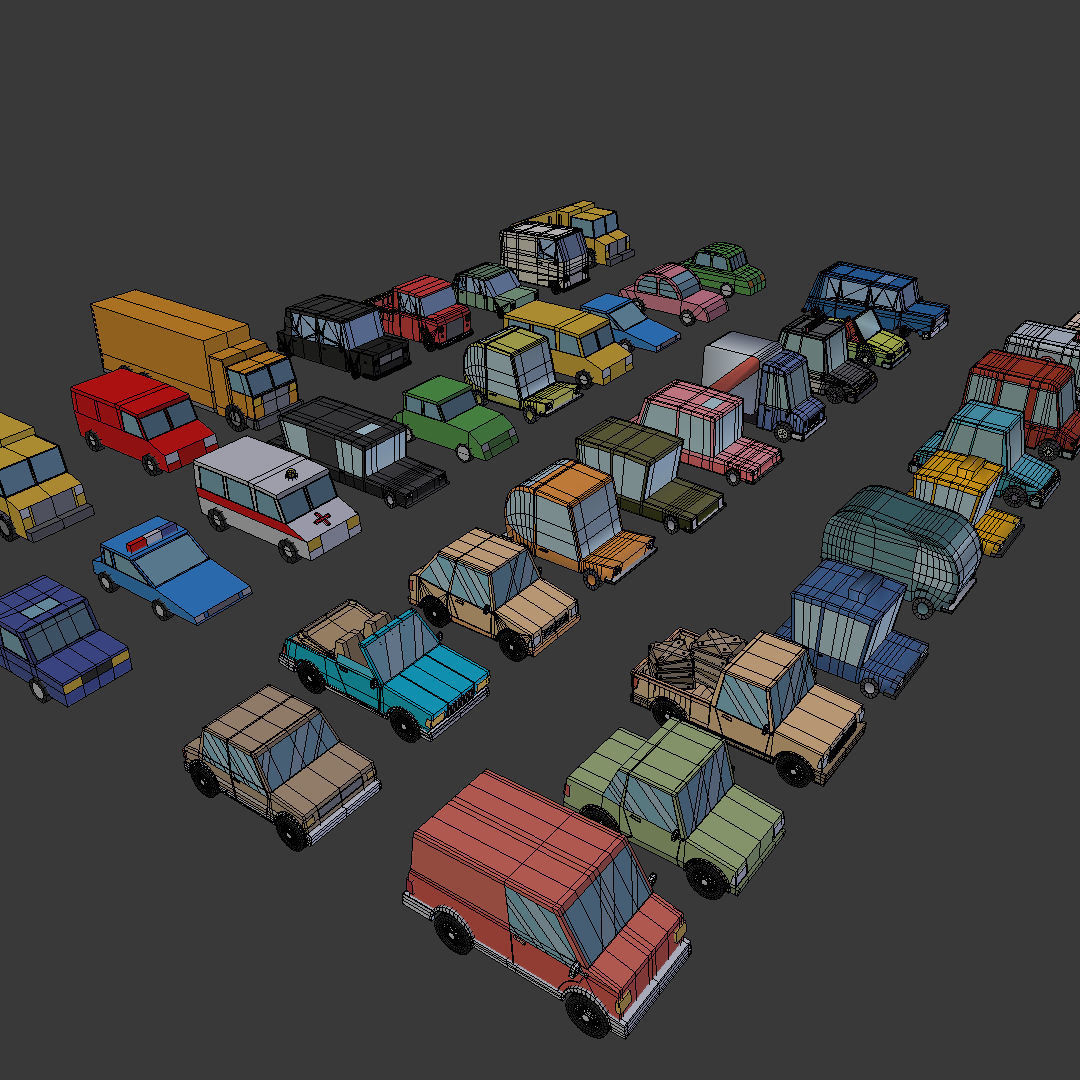 39 Cartoon Cars Collection 3D model_6