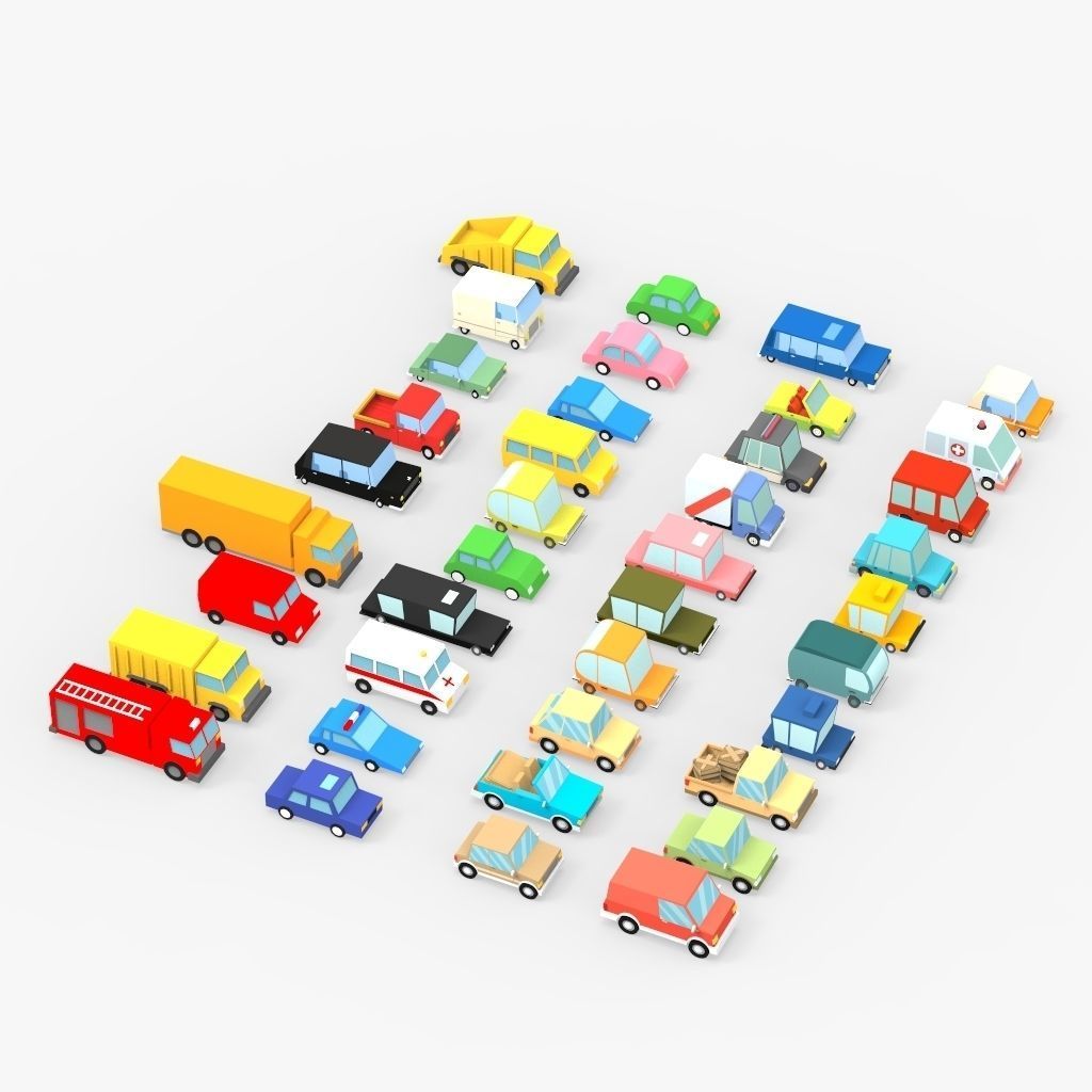 39 Cartoon Cars Collection 3D model_3