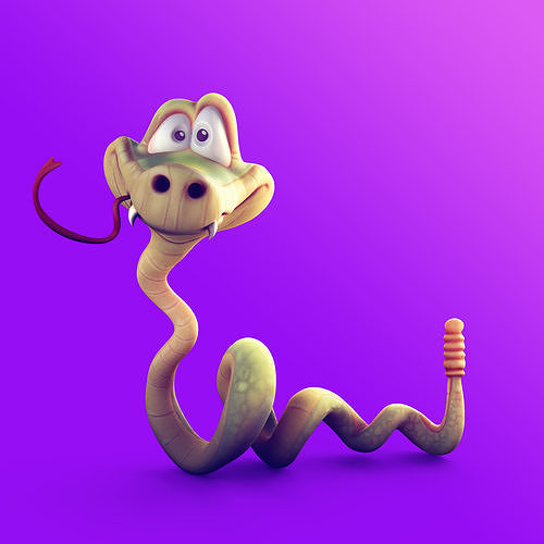 Snake Toon Printable version available 3D model