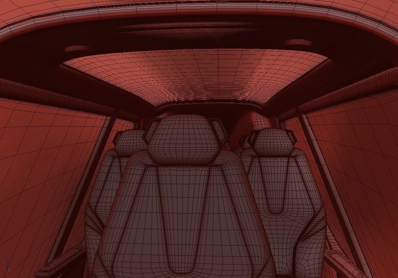 Yellow Taxi Drone with Interior 3D model_31