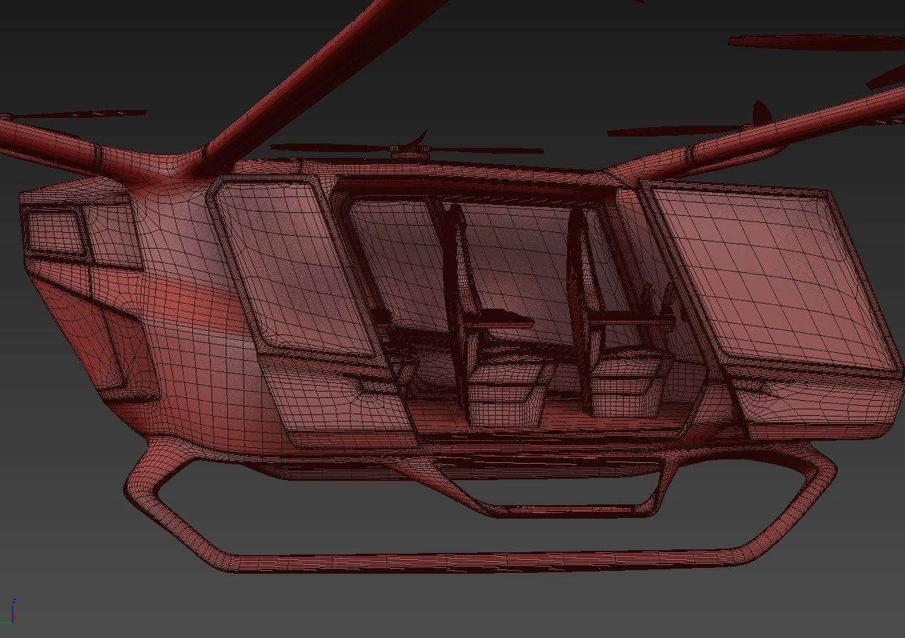 Yellow Taxi Drone with Interior 3D model_25